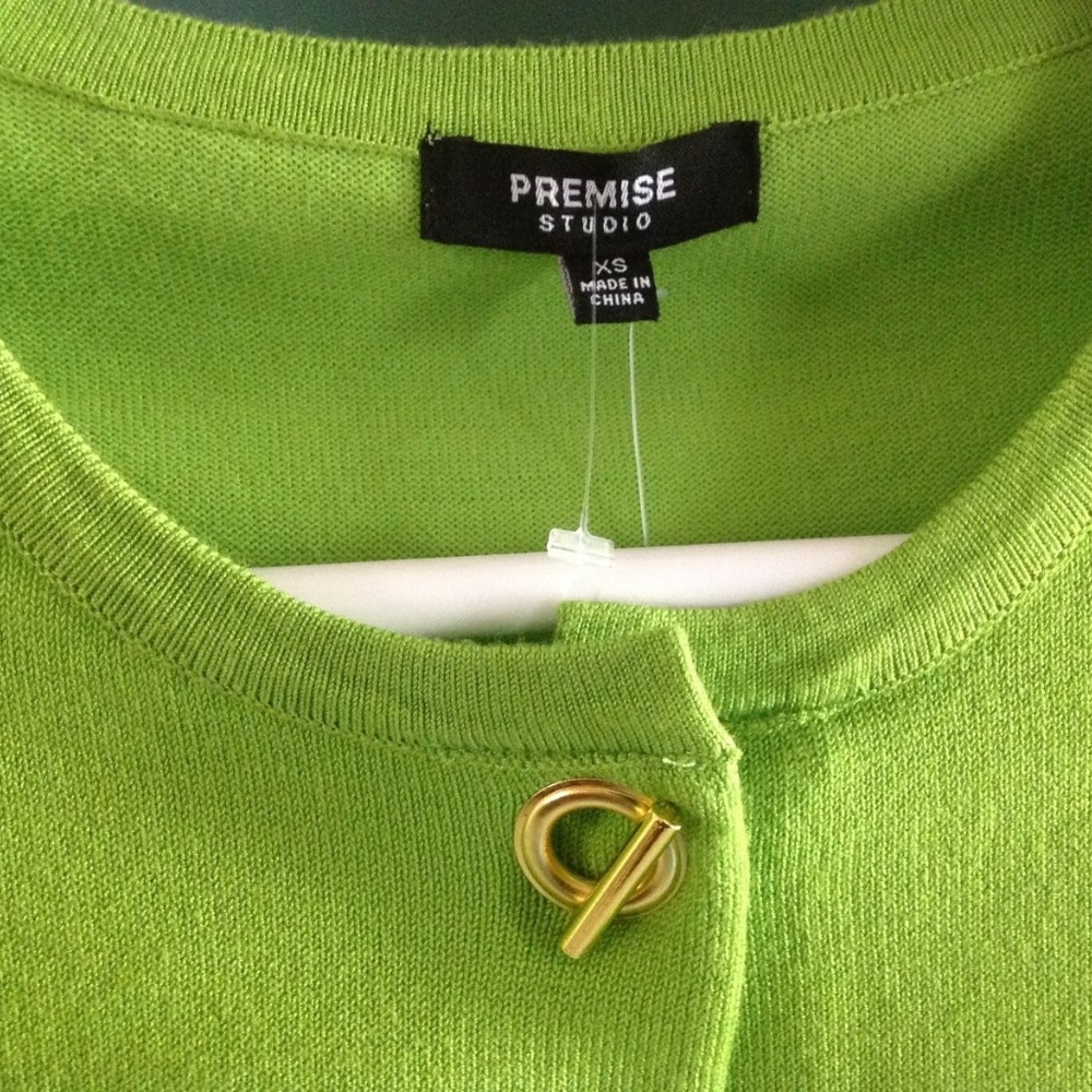 Premise Studio XS Sweater Over-jacket Bright Green - Picture 5 of 9